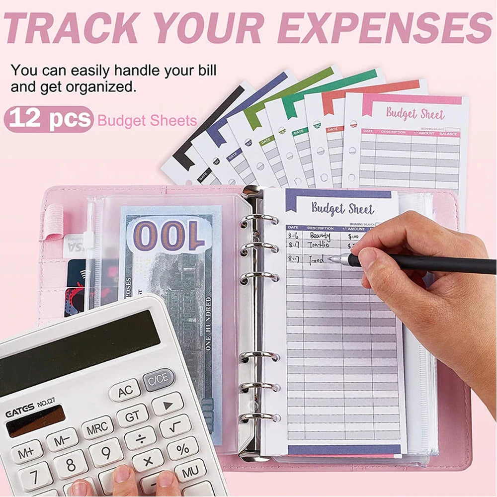 Budget Binder A6 with Cash Envelopes & Organizer Pockets