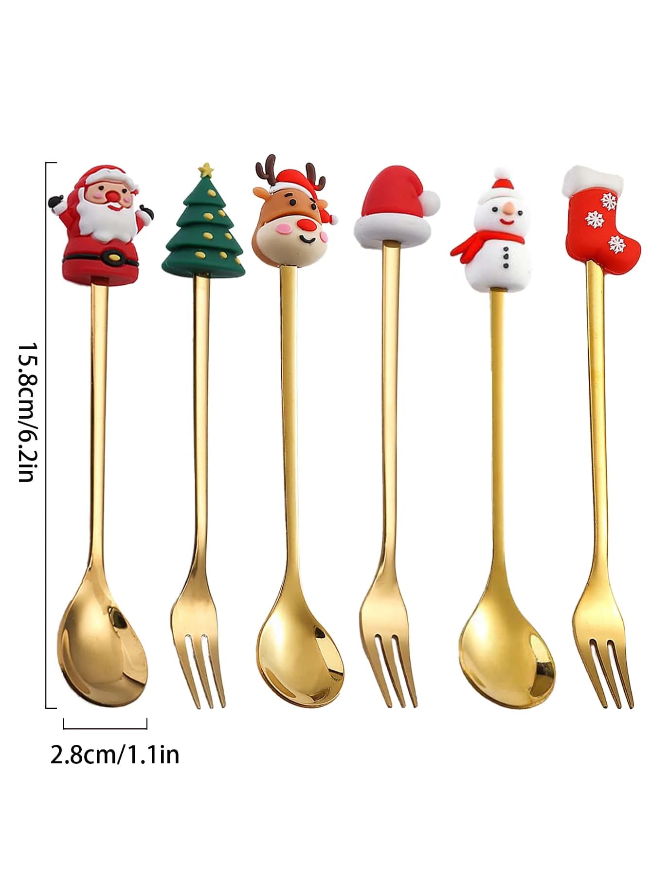 Christmas Gift Stainless Steel Cutlery Set – Festive Spoon & Fork (4/6 Pcs)