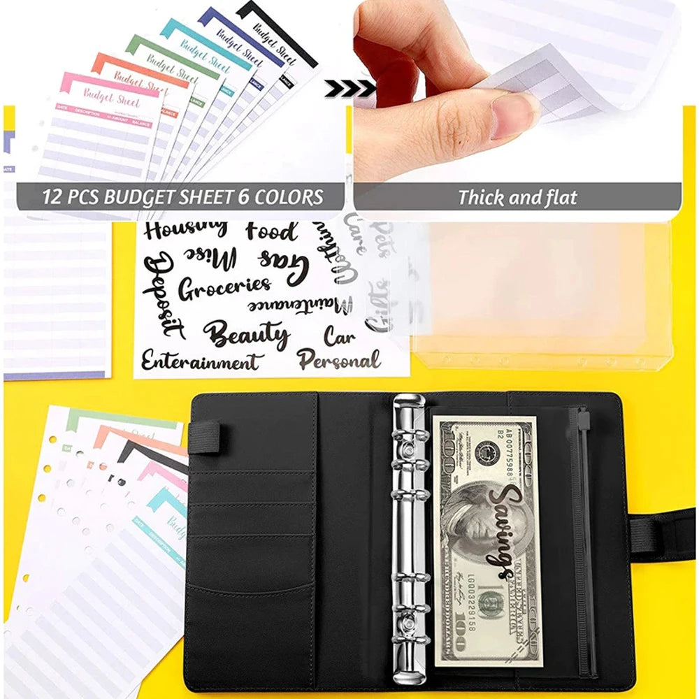 Budget Binder A6 with Cash Envelopes & Organizer Pockets